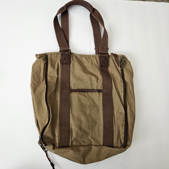 Duluth Tan Leather Canvas Bag - Picture 8 of 12